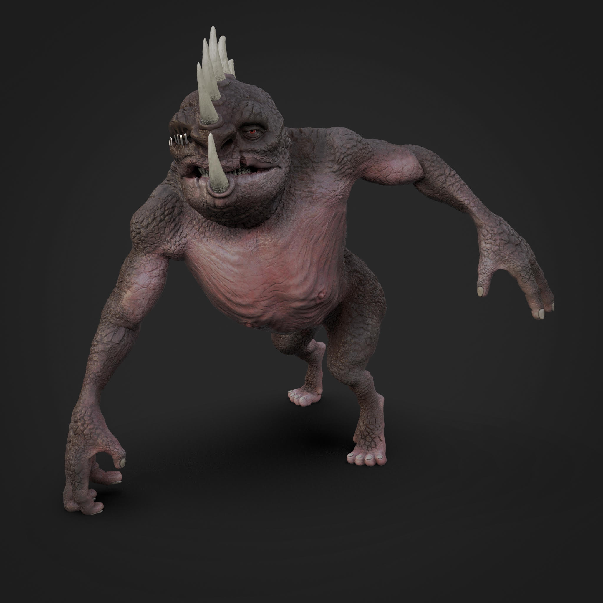 creative horned creature 3D animation